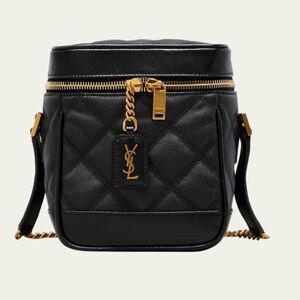 Yves Saint Laurent 80s Vanity Black Quilted Crossbody Bag